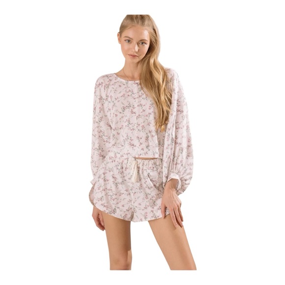 Storia Pink Floral Women's Pajama Set medium NWT - Picture 7 of 9
